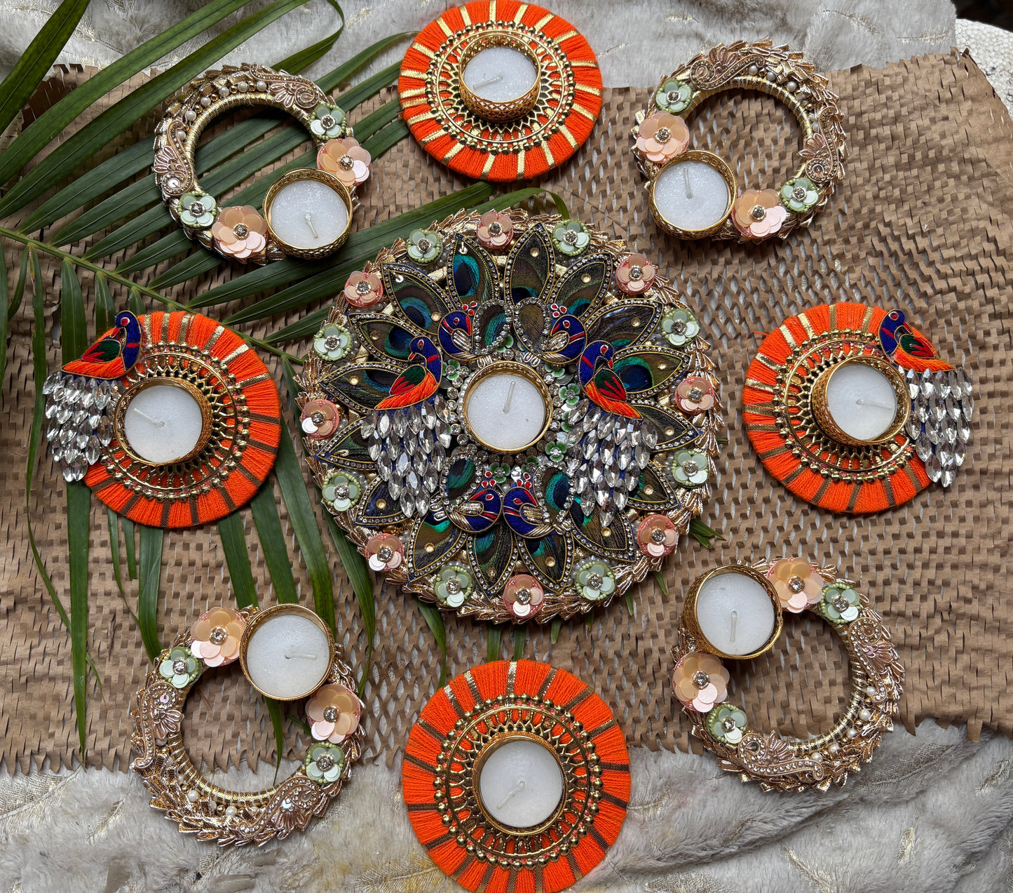 Peacock-Themed Ready-to-Install Rangoli Set