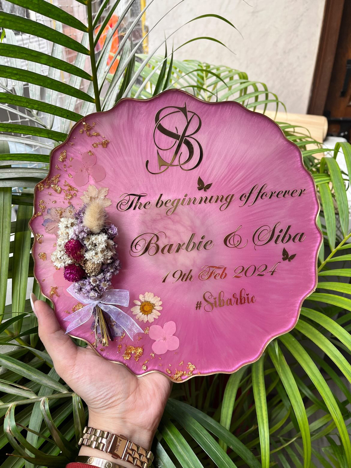 Floral Ring Tray - Ombre Purple