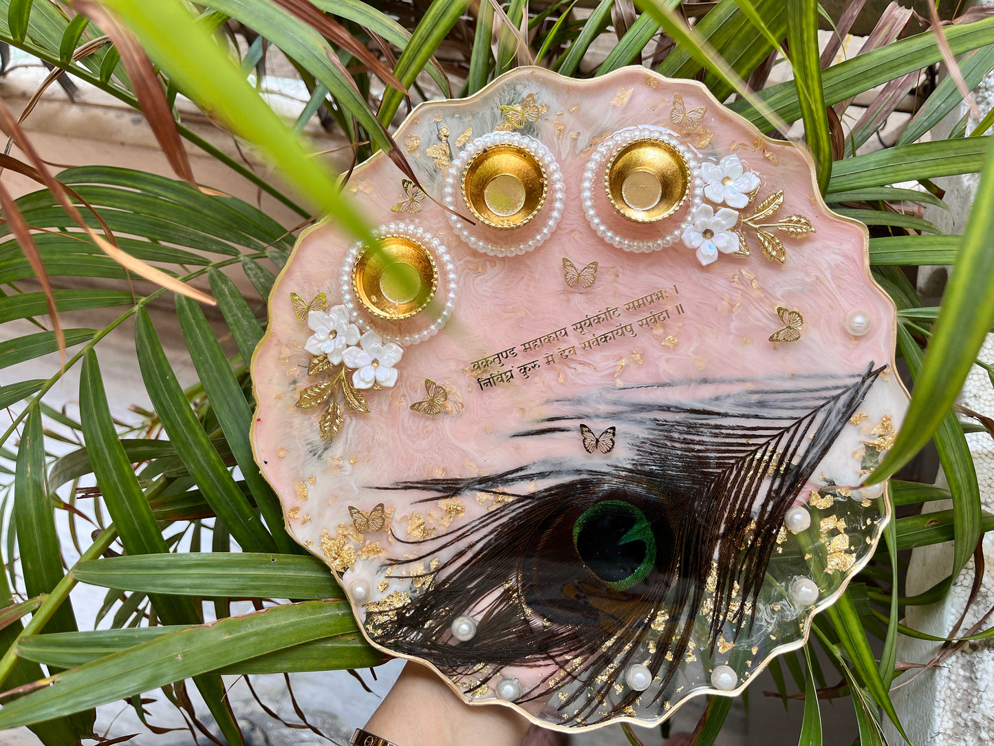 Peacock Pooja Thali - 10 inches