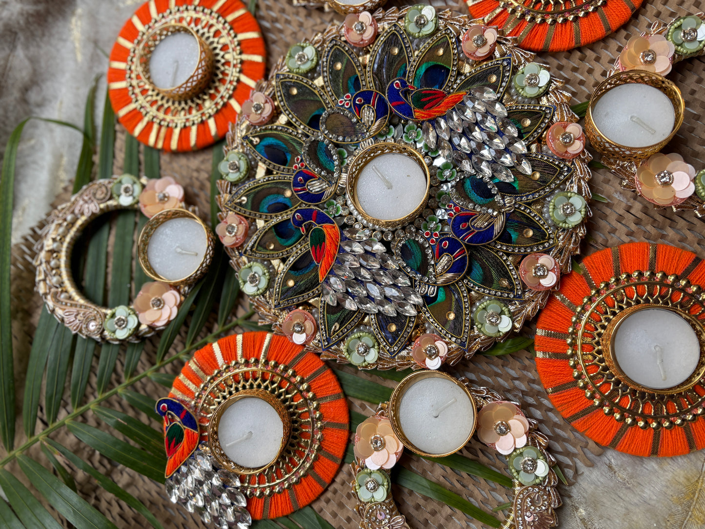 Peacock-Themed Ready-to-Install Rangoli Set