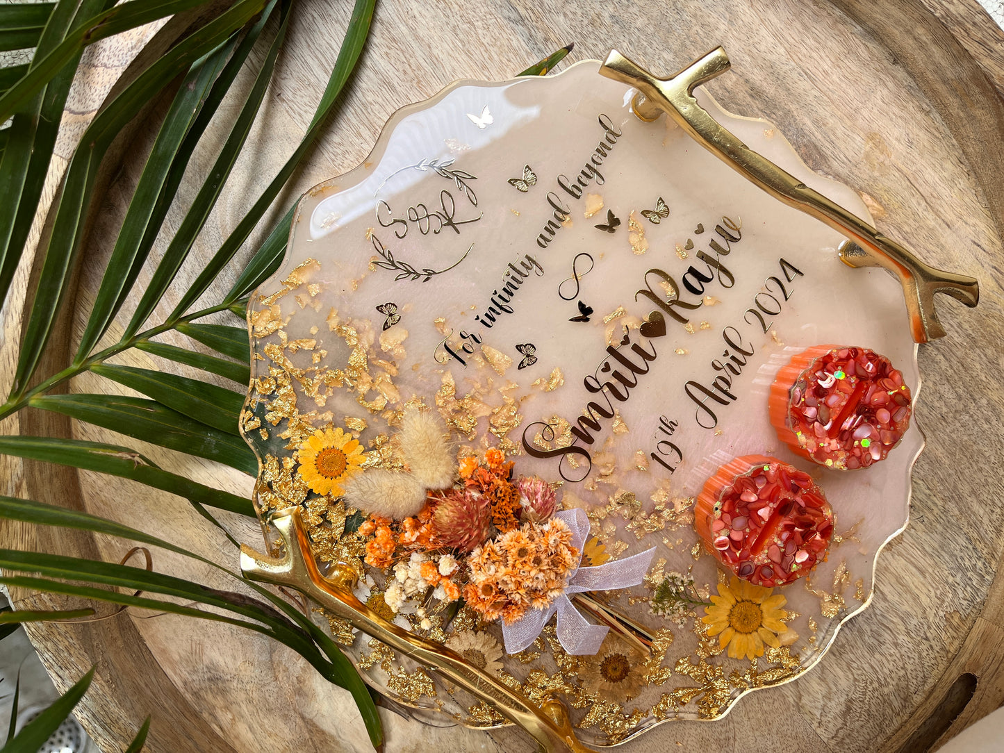 Floral Resin Ring Tray - Sunset Serenity