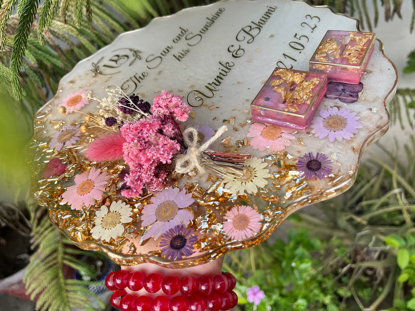 Floral Ring Platter - Pink Foil