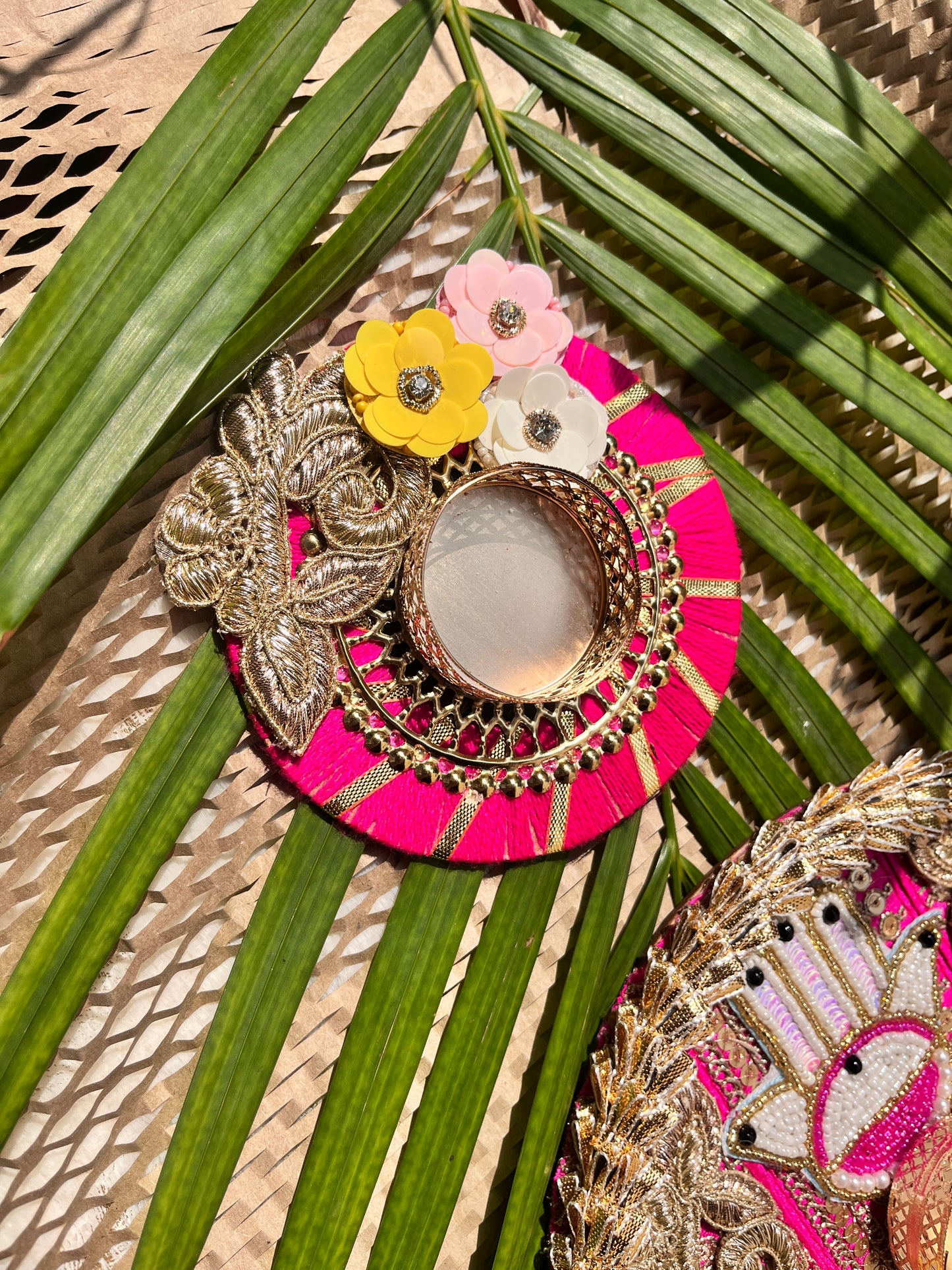 Diwali Blossom Rangoli - Blush Marigold Hamsa