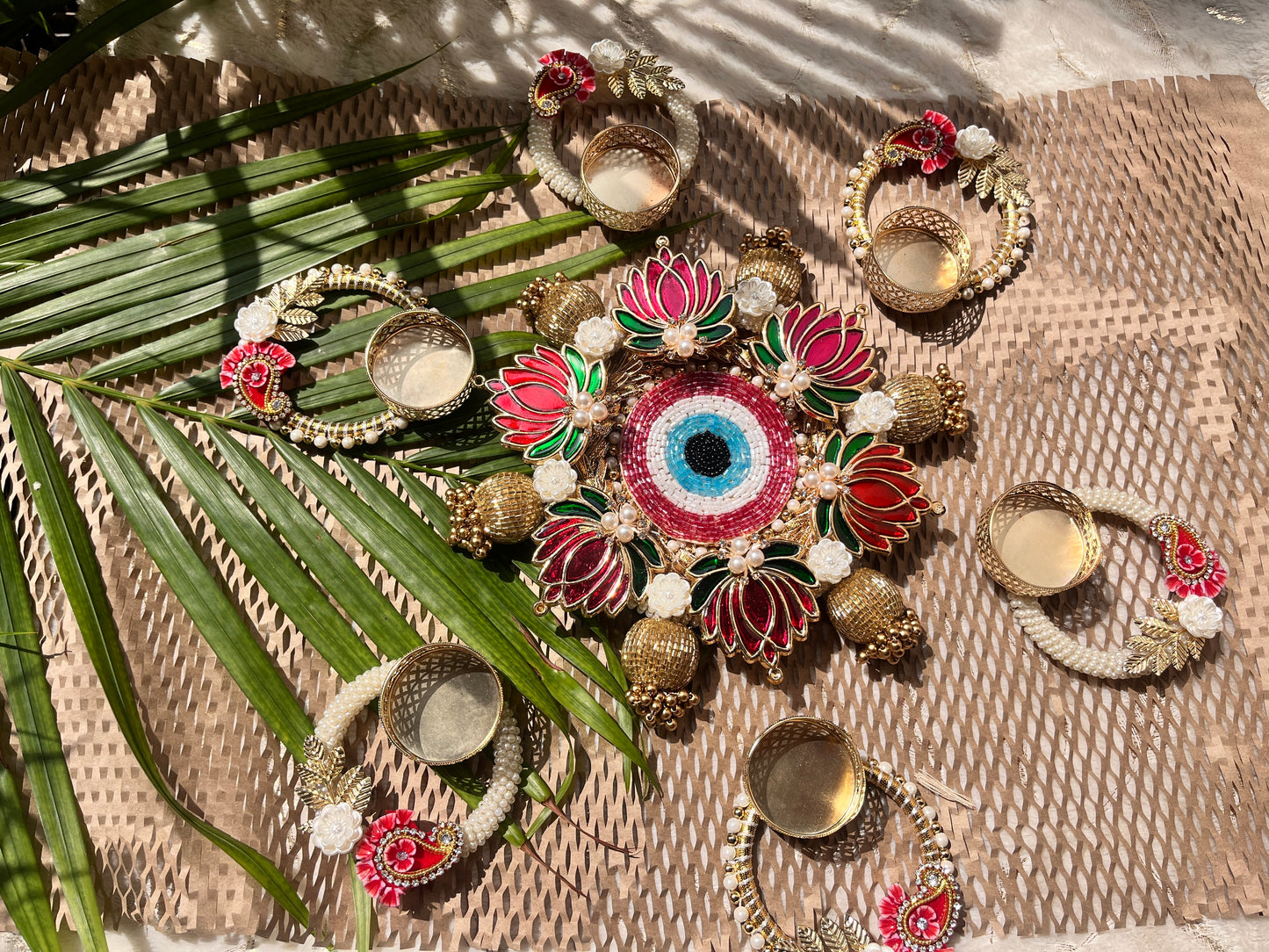 Diwali Blossom Rangoli - Radiant Ruby Lotus