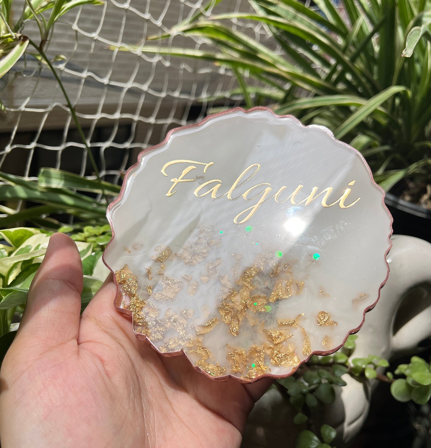 Agate Resin Coaster - With Name