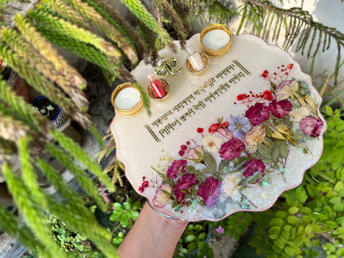 Ganesha Platter - Ivory Rose