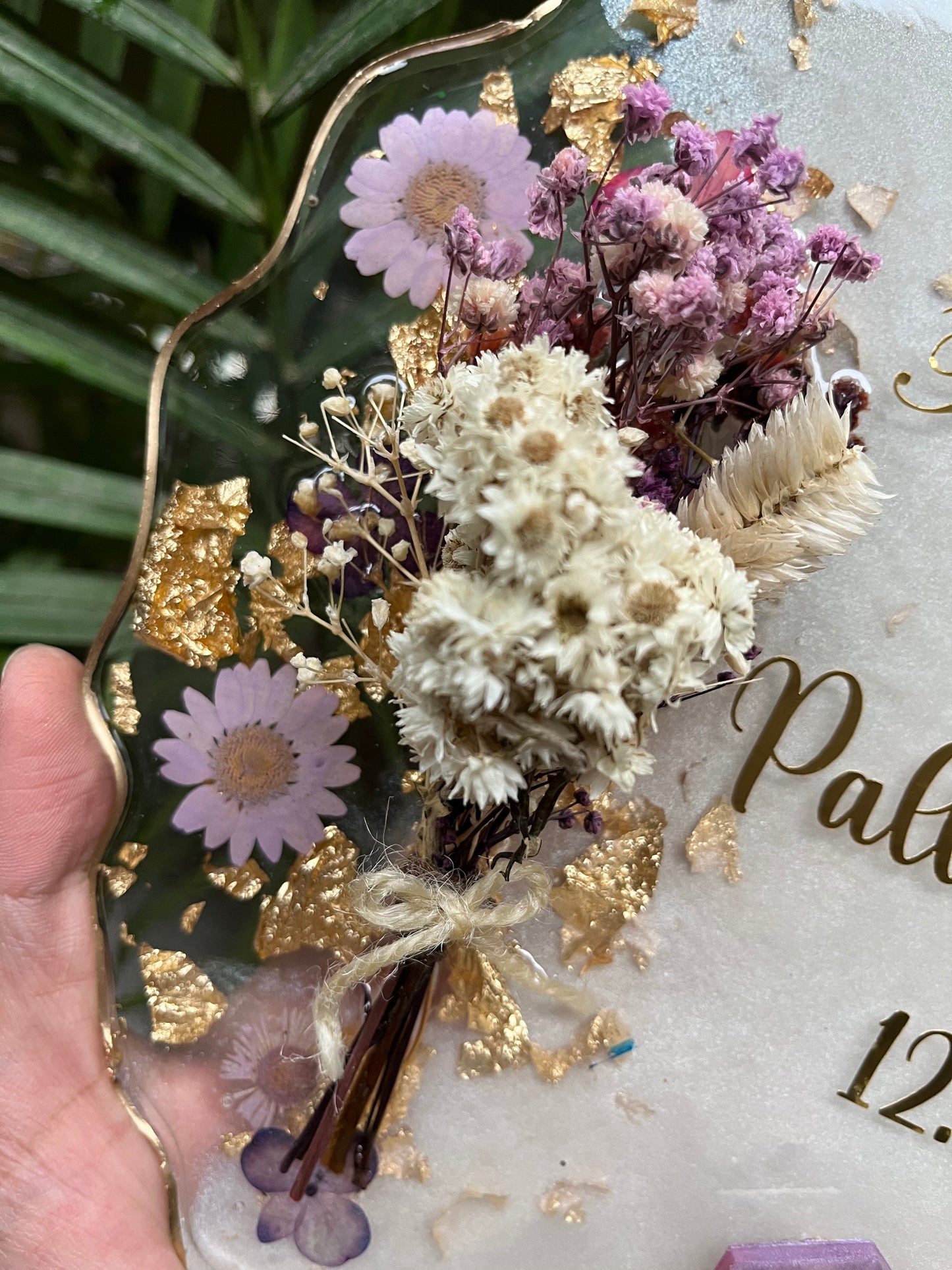 Floral Ring Tray - Pearl & Purple