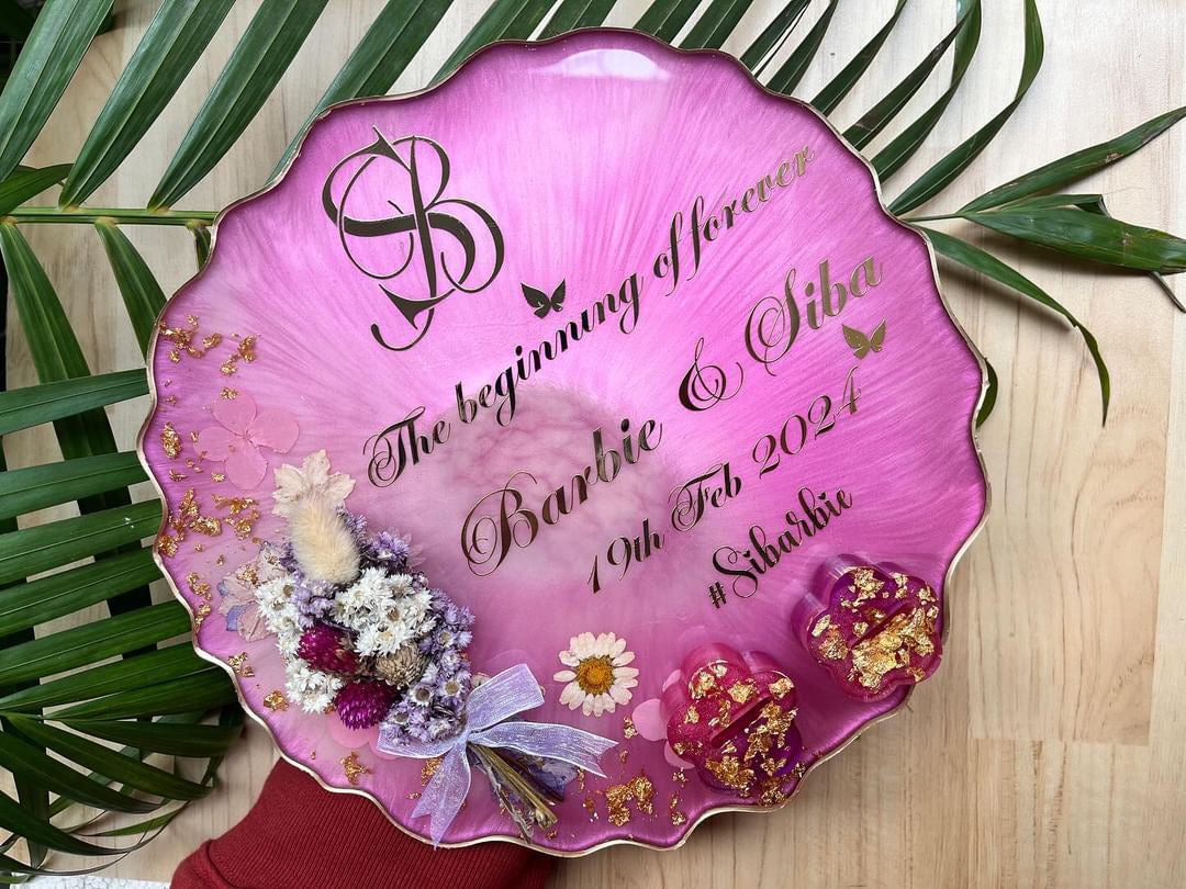 Floral Ring Tray - Ombre Purple