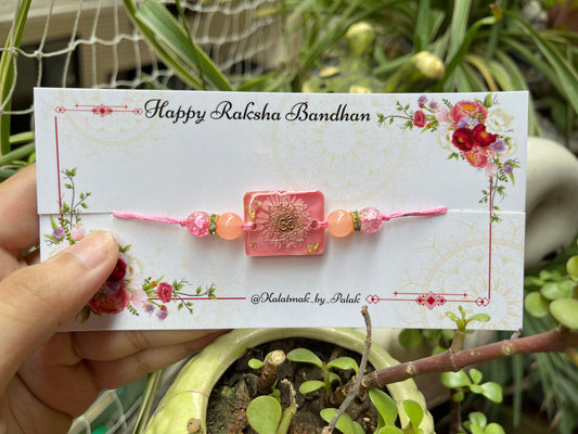 Floral Resin Rakhi - Om