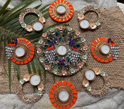 Peacock-Themed Ready-to-Install Rangoli Set