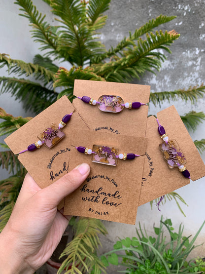 Floral Resin Rakhi - Lilac