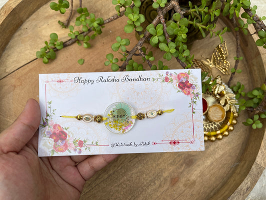 Floral Resin Rakhi - with Evil Eye