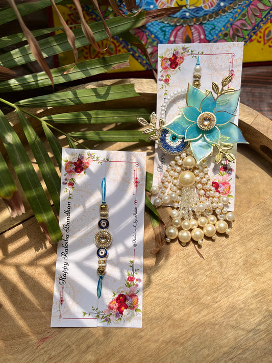 Resin 3D Couple Rakhi - Evil Eye