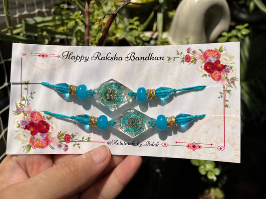 Floral Resin Rakhi - Lil Bro & Big Bro