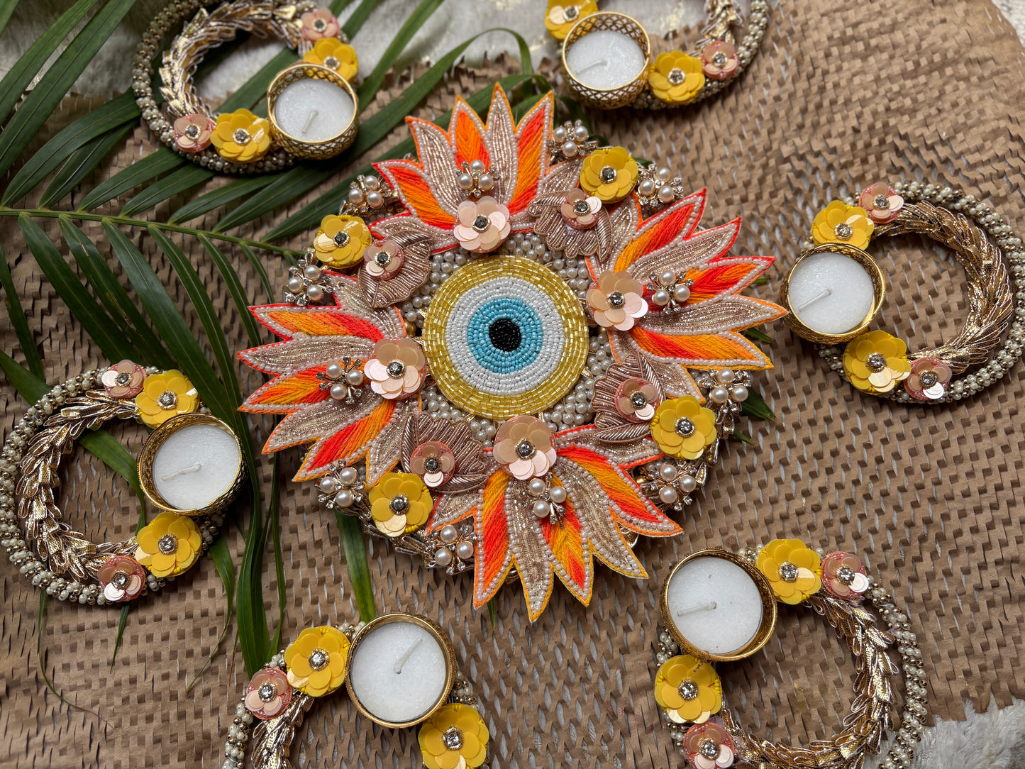 Orange Lotus Rangoli Set – Radiance of Energy & Prosperity