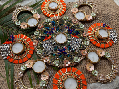 Peacock-Themed Ready-to-Install Rangoli Set