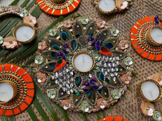 Peacock-Themed Ready-to-Install Rangoli Set