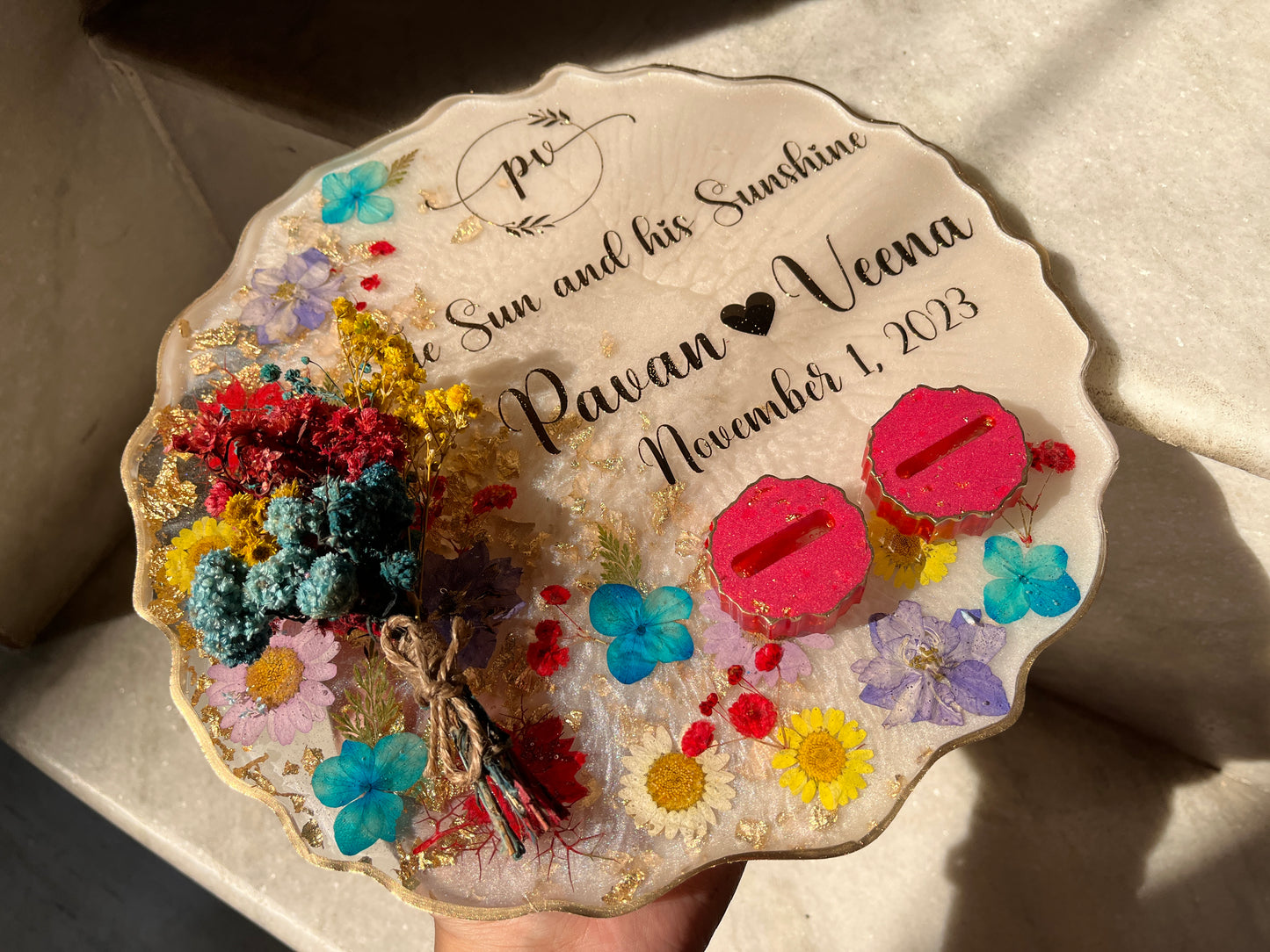 Floral Ring Tray - Red Yellow