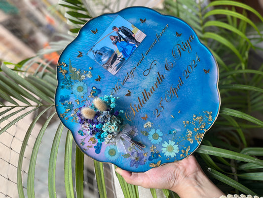 Floral Resin Ring Tray - with Photograph
