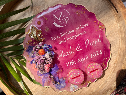 Floral Resin Ring Tray - Mauve Magic