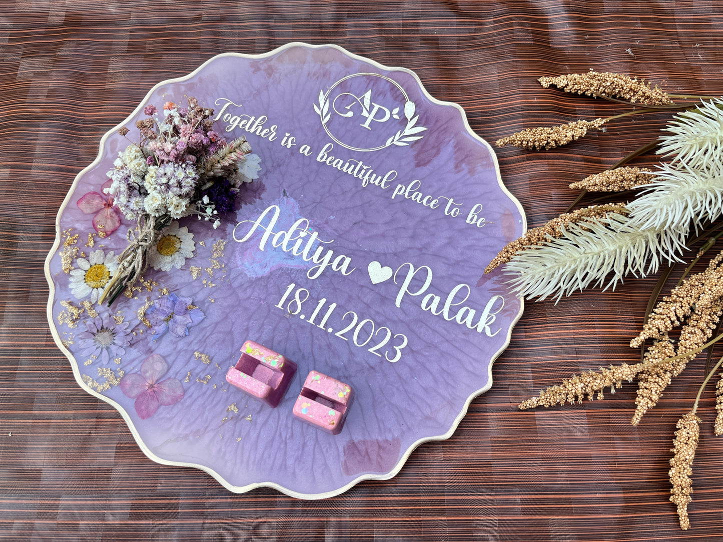 Floral Ring Tray - Ombre Purple