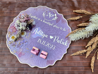 Floral Ring Tray - Ombre Purple