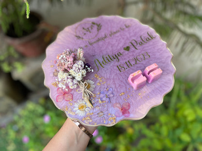 Floral Ring Tray - Ombre Purple