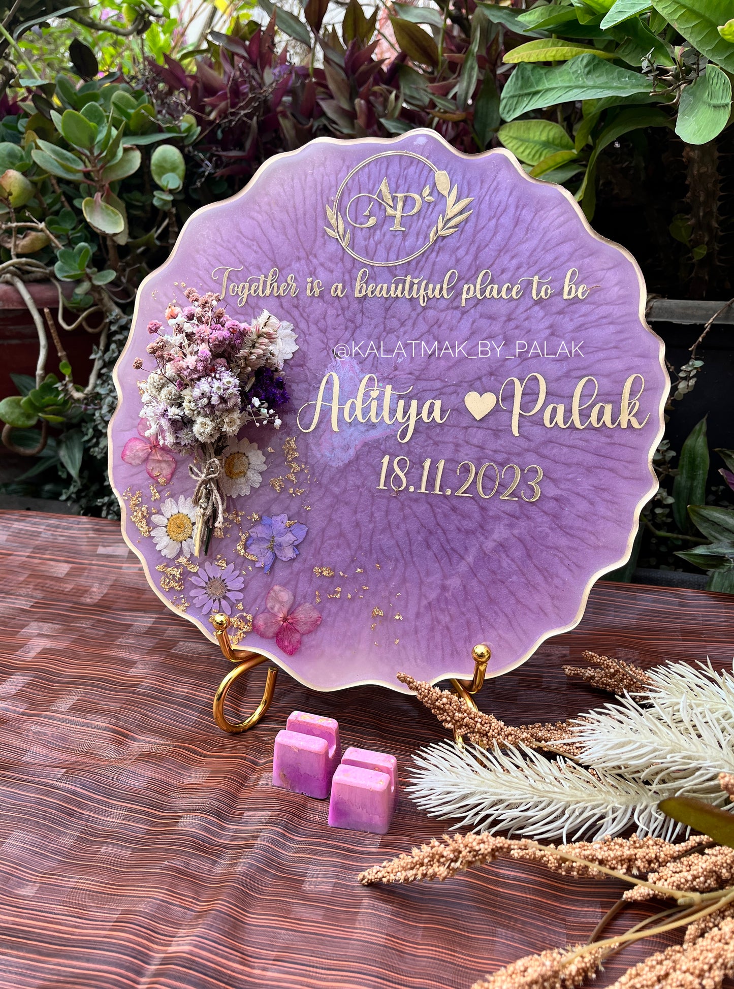 Floral Ring Tray - Ombre Purple