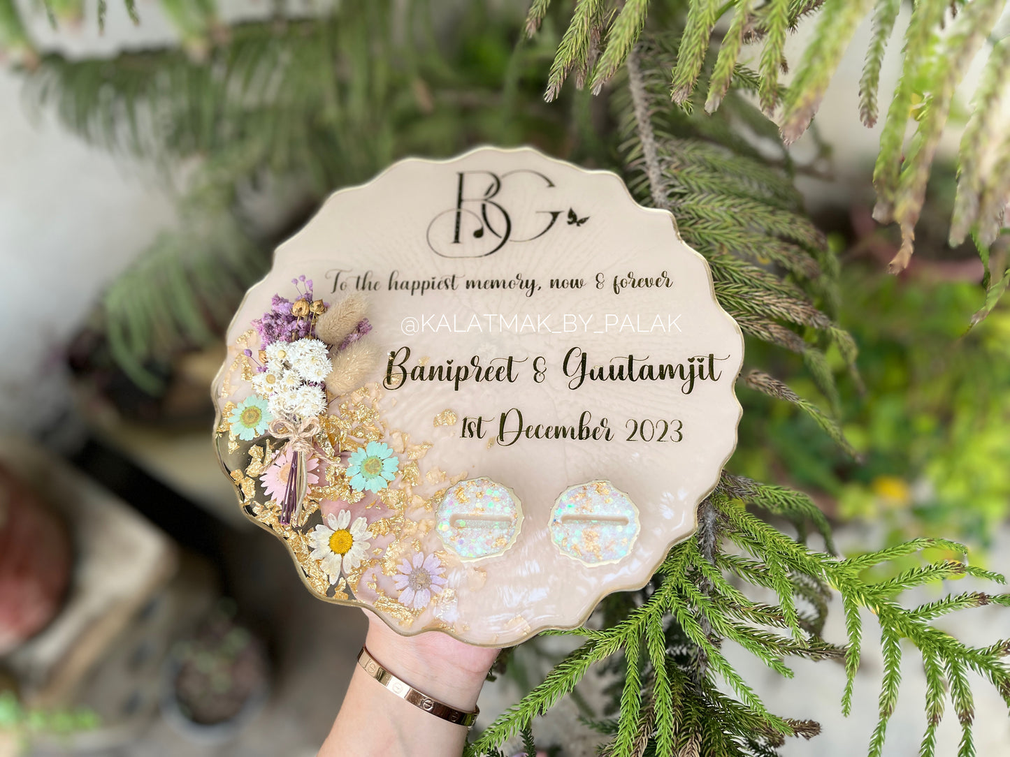 Floral Ring Platter - Beige