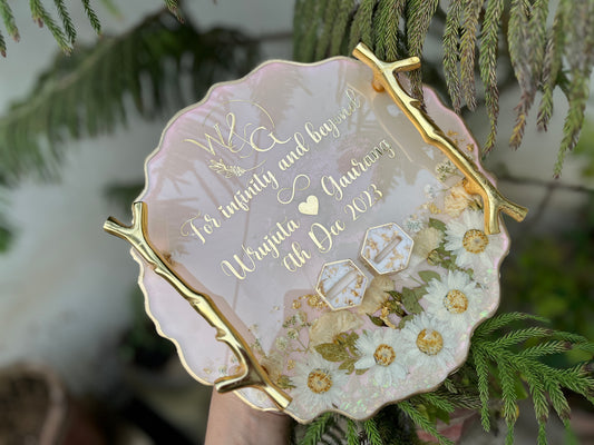 Floral Resin Ring Tray - Chrysanthemum & Rose