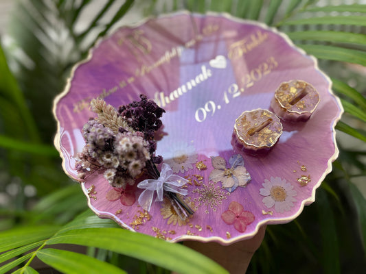 Floral Ring Tray - Ombre Purple