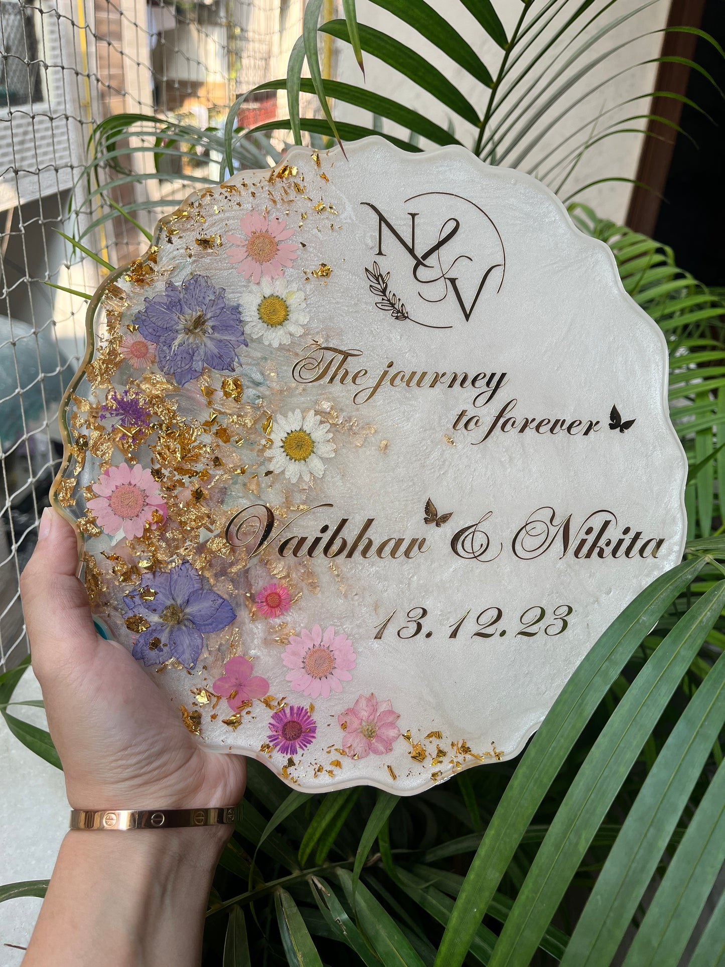 Floral Ring Platter - Pink Purple