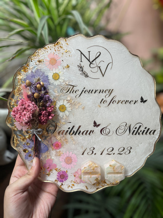 Floral Ring Platter - Pink Purple