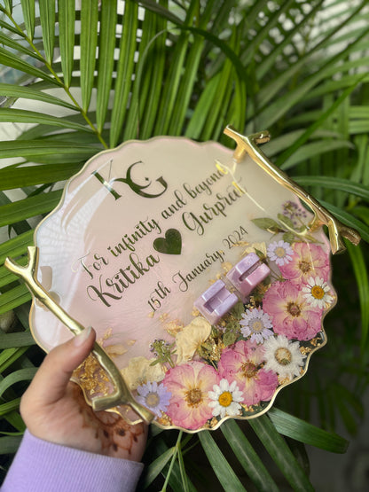 Floral Ring Tray - Pink Rose