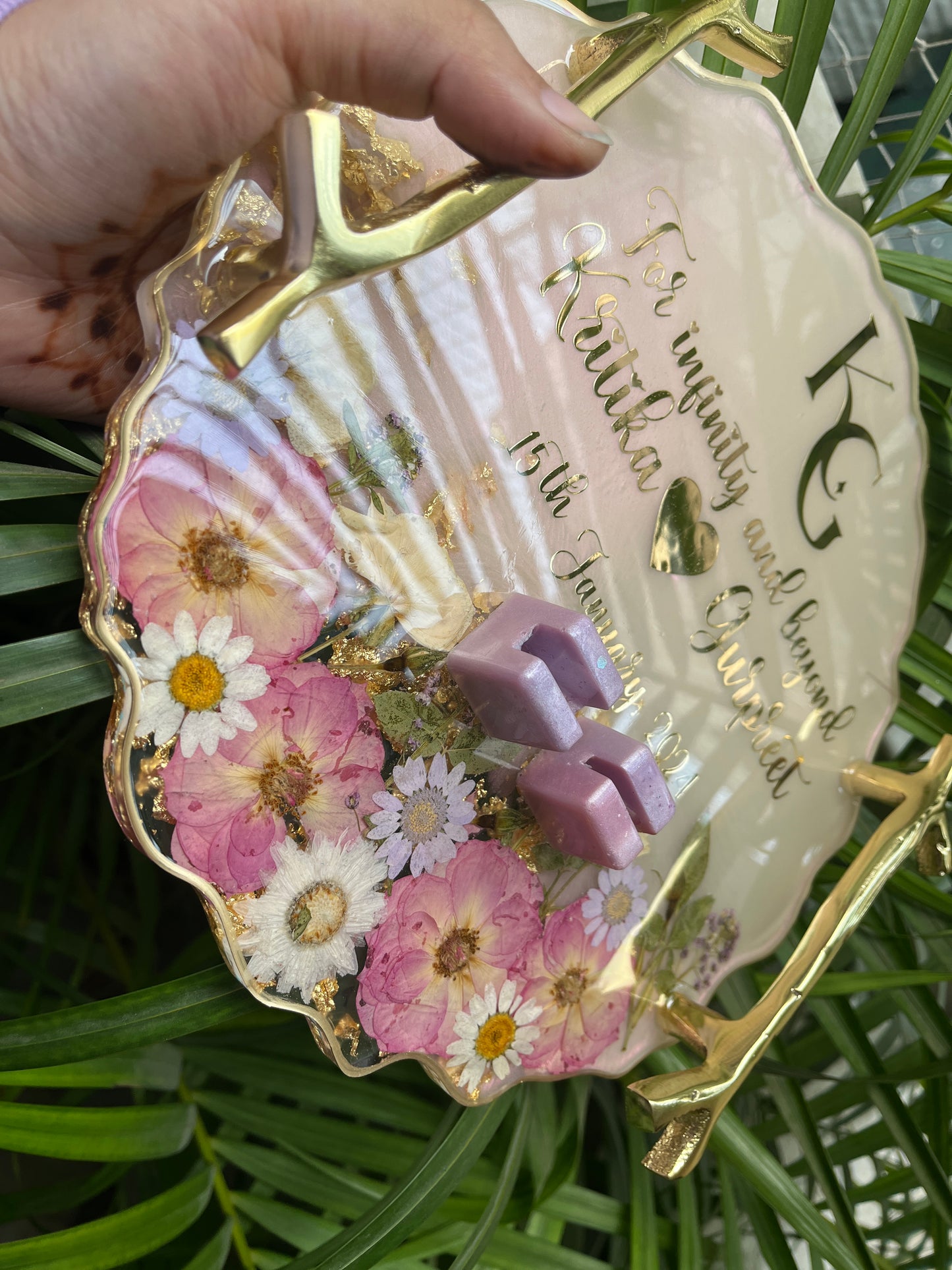 Floral Ring Tray - Pink Rose