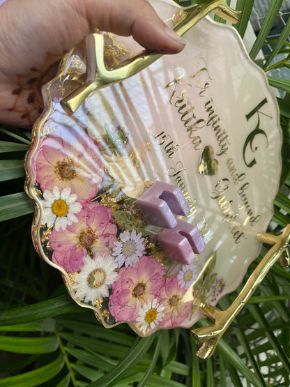 Floral Ring Tray - Pink Rose