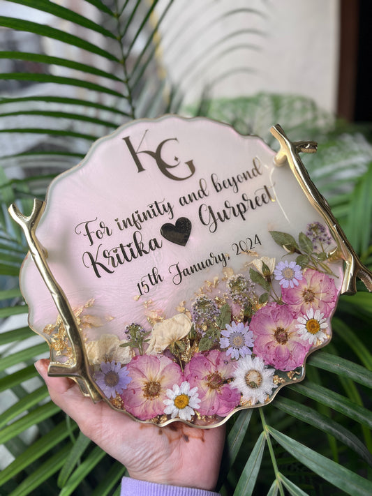Floral Ring Tray - Pink Rose