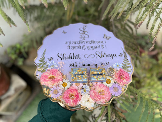 Floral Ring Tray - Purple Pink Rose