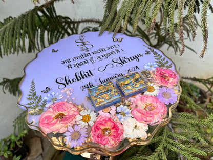 Floral Ring Tray - Purple Pink Rose