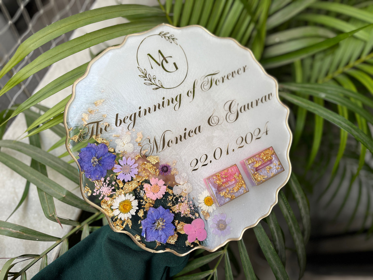 Floral Ring Tray - Purple Pink