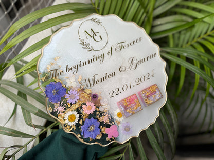 Floral Ring Tray - Purple Pink