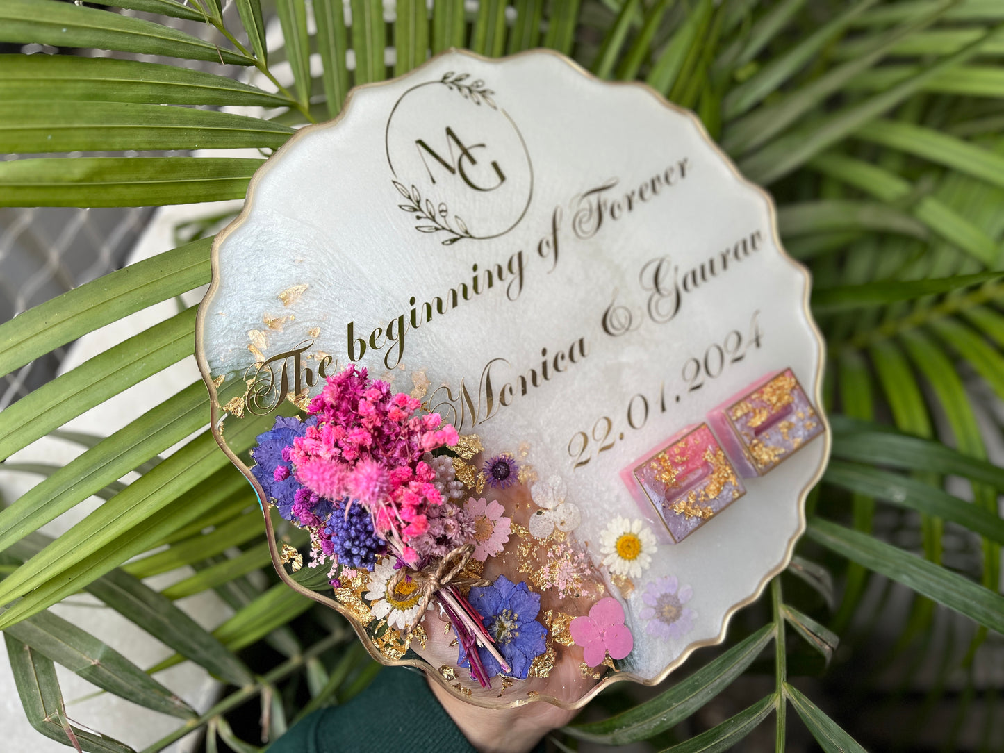 Floral Ring Tray - Purple Pink