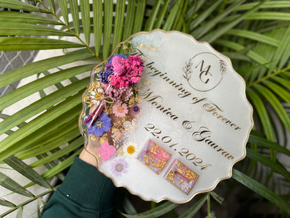 Floral Ring Tray - Purple Pink