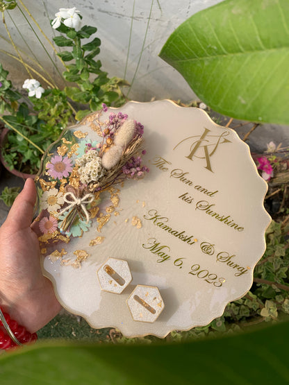 Floral Ring Platter - Beige