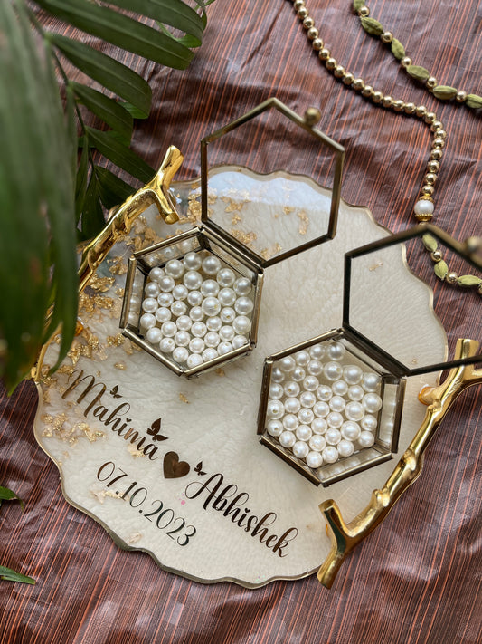 Pearl Glass Box Ring Tray