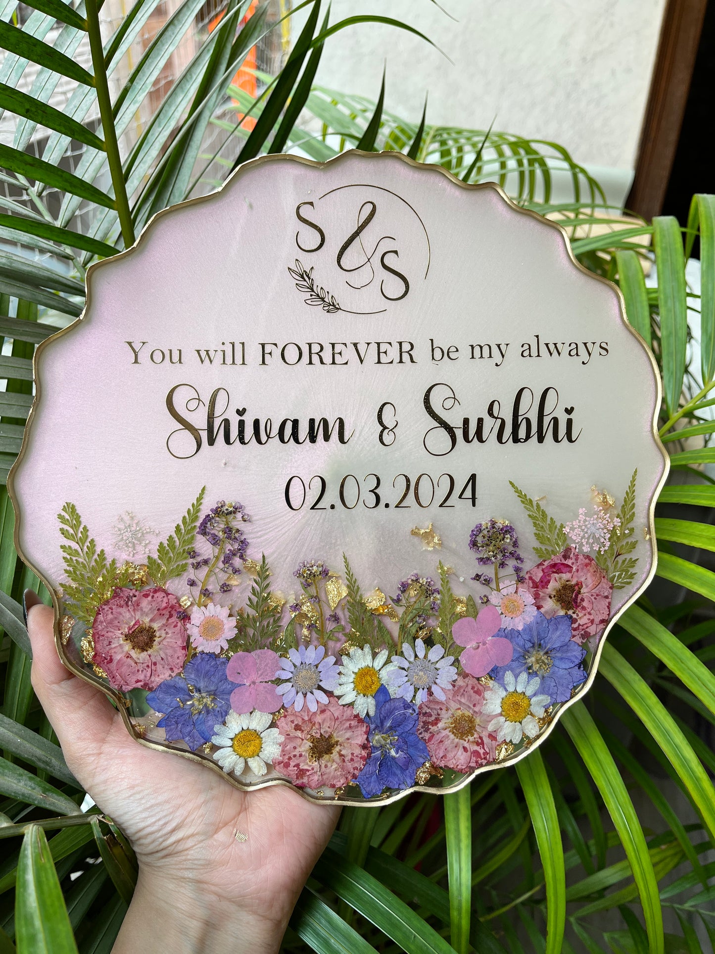Floral Ring Tray - Pink Rose