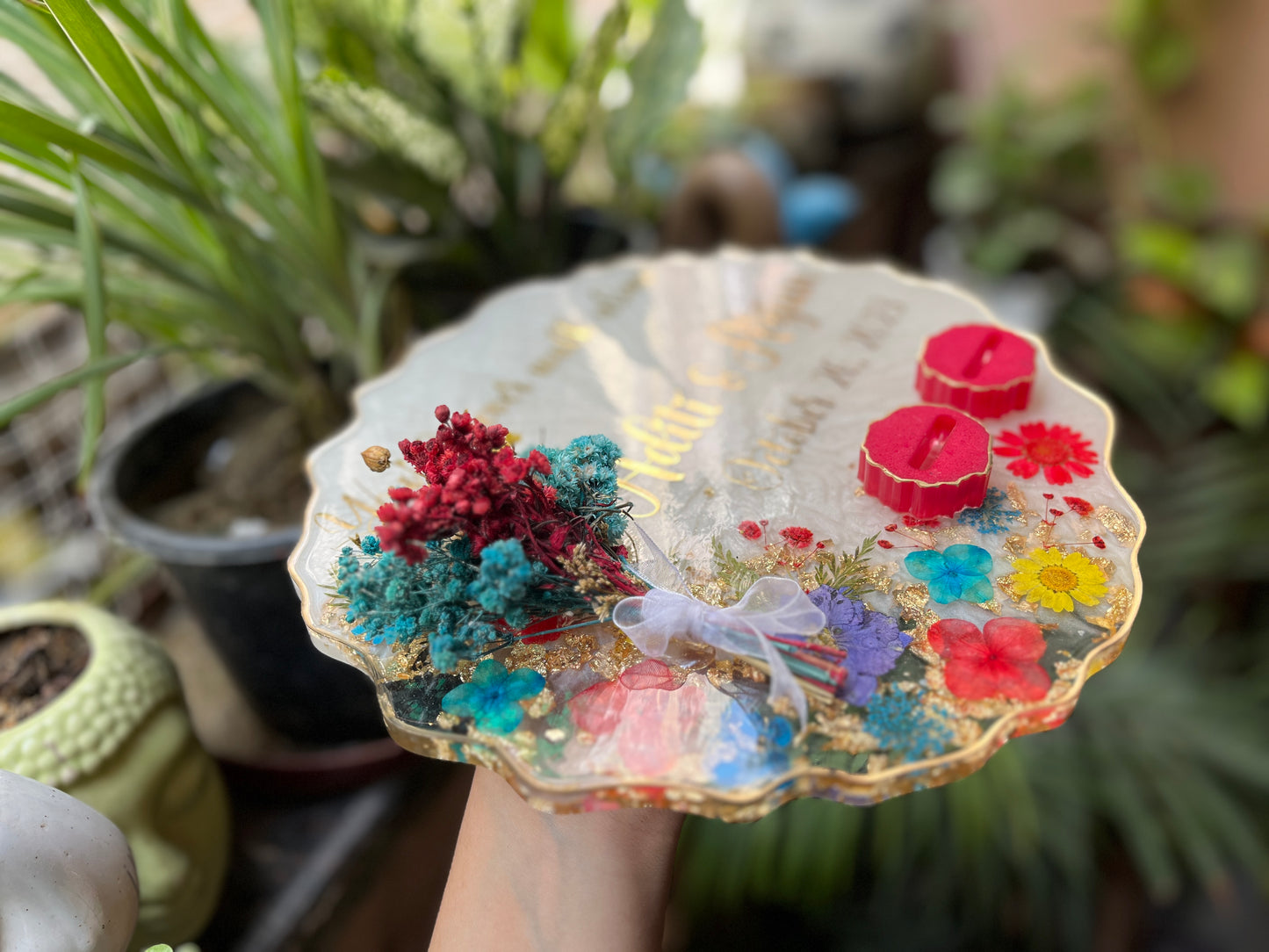 Floral Ring Tray - Red Yellow