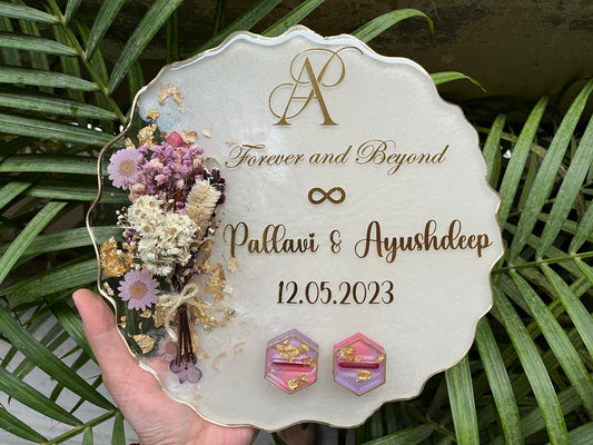 Floral Ring Tray - Pearl & Purple